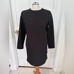 Bliss Black Textured Midi Dress